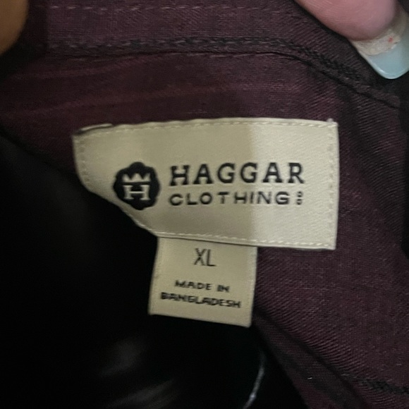Haggar Mens Button Down Shirt size XL GC - Picture 2 of 2